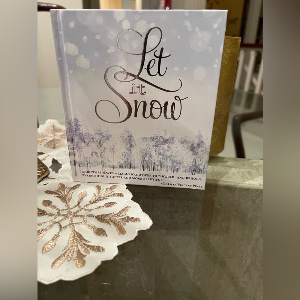 Let It Snow inspirational book to display on a coffee table at Christmas